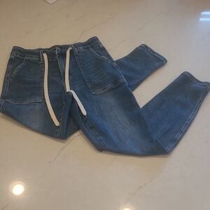 JUDY BLUE Jogger Jeans With Drawstring. Size 7/28